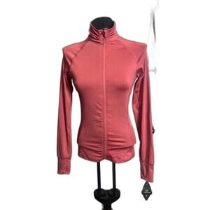 Active USA Pink Full Zip Long Sleeve High Collar Athletic Jacket Womens Size Sma